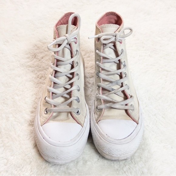 Converse Women's High-Top Sneakers - Cream with Black Accents - Picture 5 of 9